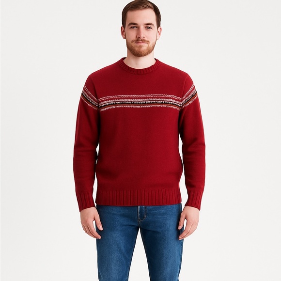 American Eagle Vintage 90s Style Red Preppy Sweater Size Large - Picture 1 of 6